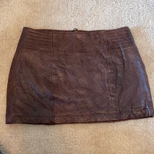 Abercrombie and Fitch 100% brown leather skirt